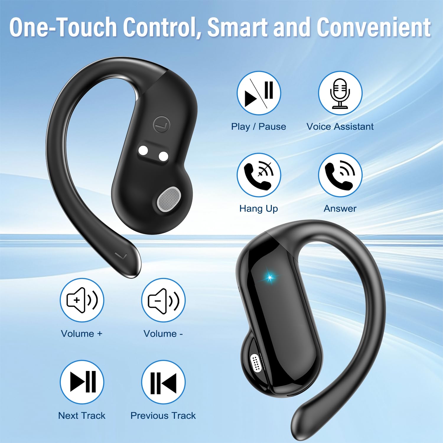 Wired Earphone Lightning - Écouteurs Open-Ear 2026 Bluetooth 5.4 sans