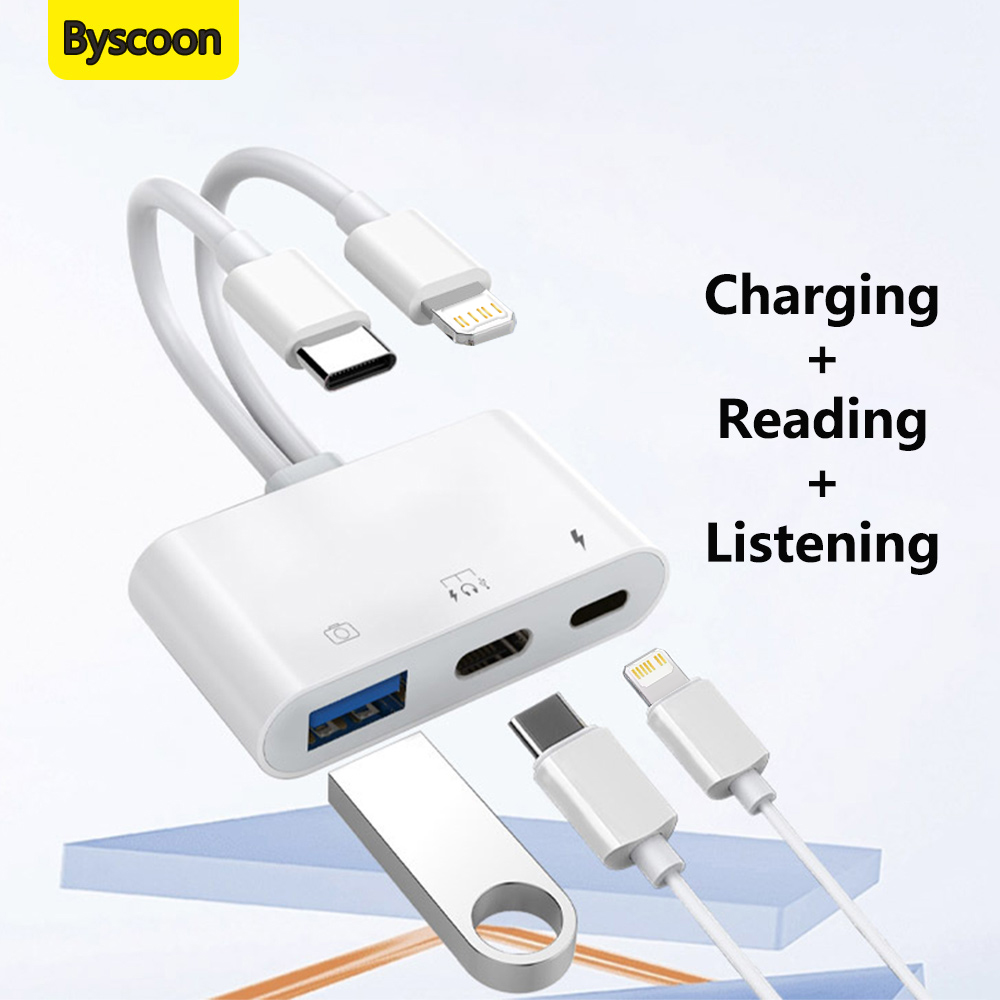 Wired Earphone Lightning - 2 en 1 Lightning Type C